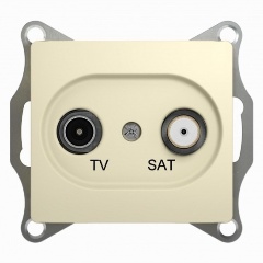 Изображение товара Розетка TV SCHNEIDER ELECTRIC TV-SAT одиночная 1DB SE Glossa, бежевый, GSL000297