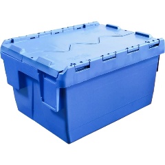 Изображение товара Ящик SEMBOL PLASTIK п/п 400х300х230 сплошной, с крышкой цв. синий