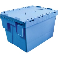 Изображение товара Ящик SEMBOL PLASTIK п/п 400х300х265 сплошной, с крышкой цв. синий