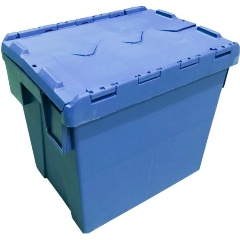 Изображение товара Ящик SEMBOL PLASTIK п/п 400х300х355 сплошной, с крышкой цв. синий