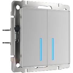 Изображение товара Выключатель сенсорный двухклавишный с функцией Wi-Fi Werkel серебряный W4520606 4690389171246