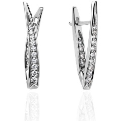 Изображение товара Элегантные серебряные серьги с фианитами Estet Jewelry 01С152211 3,55г