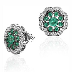 Изображение товара Серьги Gevorkyan 01С6212570-2 из белого золота с изумрудами и бриллиантами