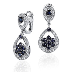 Изображение товара Серьги Gevorkyan 01С6212631-1 из белого золота с сапфирами и бриллиантами коллекция GARDEN