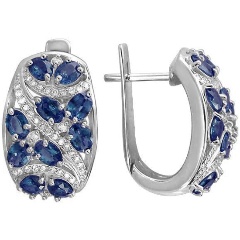 Изображение товара Серьги Gevorkyan 01С623348-2 из белого золота с сапфирами и бриллиантами