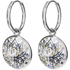 Изображение товара Стильные серебристые серьги Fiore Luna с перламутром для женщин