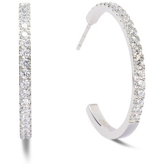 Изображение товара Серьги Hoop Crystal-Silver 30мм Coeur de Lion 0147/23-1817