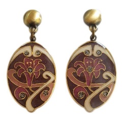 Изображение товара Серьги Clara Bijoux Лилия A77359 из эмали и бижутерного сплава для женщин