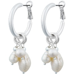 Изображение товара Стильные серьги-трансформеры из гипоаллергенного сплава с искусственным жемчугом