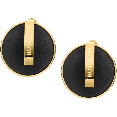 Изображение товара Серьги Trussardi TJAYF01 из нержавеющей стали и черной кожи 2.5 см