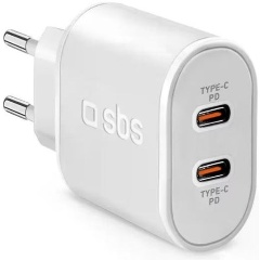 Изображение товара Сетевое зарядное устройство SBS 2хUSB-C, 20 Вт , белый