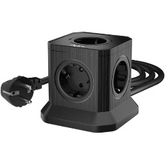 Изображение товара Настольный сетевой фильтр AGNI с 5 розетками и кабелем 5 метров черный