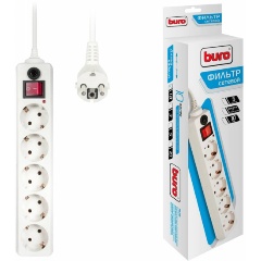 Изображение товара Сетевой фильтр Buro 500SH-1.8-W 1.8м (5 розеток) белый (коробка)