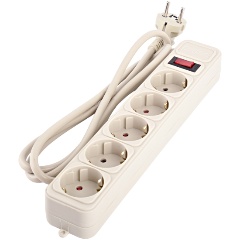 Изображение товара Сетевой фильтр Perfeo "REAL POWER", 3500W, 1,8м, 5 розеток, тройная защита, серый.