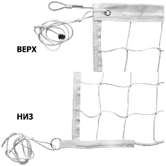 Изображение товара Сетка волейбольная FS№4, 9.5х1м, ячейка 10 см, металлический трос, белый