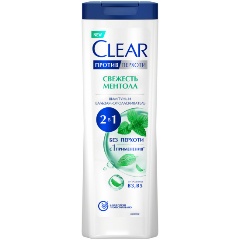Изображение товара Шампунь и бальзам-ополаскиватель против перхоти CLEAR Свежесть ментола, 380 мл