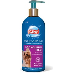 Изображение товара Шампунь-кондиционер Роскошный Шелк Cliny для длинношерстных собак 300мл