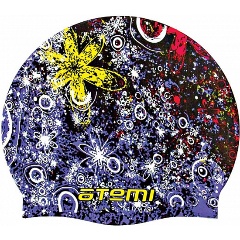 Изображение товара Шапочка для плавания детская Atemi, силикон, чёрная (принт), PSC306