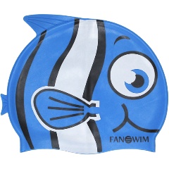 Изображение товара Шапочка для плавания детская FanSwim "Рыбка", голубая