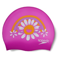 Изображение товара Детская шапочка для плавания Speedo Junior Printed Silicone бело-оранжевая
