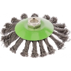 Изображение товара Щетка для УШМ, 115 мм, М14, "тарелка", крученая проволока 0.5 мм, СИБРТЕХ, 746107