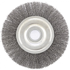 Изображение товара Щетка для УШМ, 150 мм, посадка 22.2 мм, плоская, витая проволока, СИБРТЕХ, 746647