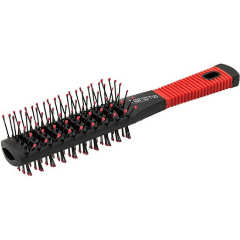 Изображение товара Туннельная двухсторонняя щетка для волос HARIZMA черно-красная профессиональная