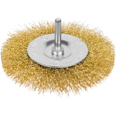 Изображение товара Щетка-крацовка РЕМОКОЛОР со шпилькой для дрели, круглая, диаметр 100 мм /шт,/ 45-3-001