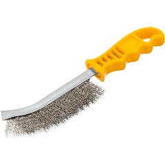 Изображение товара Металлическая щетка с пластмассовой ручкой DENZEL 748287 - надежный инструмент для очистки