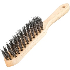 Изображение товара Щетка по металлу стальная Beorol , 5-рядная, витая проволока, деревянная ручка