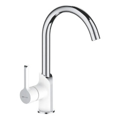 Изображение товара Смеситель для кухни Shevanik S6053F, белый/хром