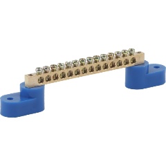 Изображение товара Шина нулевая (кросс-модуль) ЭРА на двух угловых изоляторах ШНИ-6х9-14-У2 NO-222-59 син. (уп.10шт), Б0033439