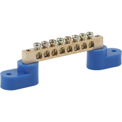 Изображение товара Шина нулевая (кросс-модуль) ЭРА на двух угловых изоляторах ШНИ-8х12-8-У2 NO-222-67 син. (уп.10шт), Б0033446