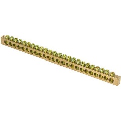 Изображение товара Шина нулевая (кросс-модуль) EKF PEN "ноль-земля" 8х12 24 отвер. латунь крепеж по краям PROxima, sn0-125-24-k