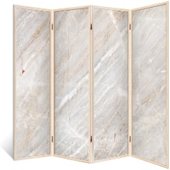 Изображение товара Ширма перегородка ДЕКОР ДЕПО для комнаты деревянная "Фивы" двухсторонняя с картинкой (абстракция) 4 створки кремовый дуб 176х185 см 14 кг