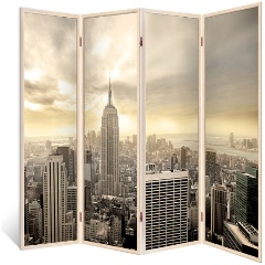 Изображение товара Деревянная ширма перегородка Шедевр 4 створки кремовый дуб 176х185 см