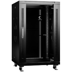 Изображение товара Шкаф серверный Cabeus SH-05C-18U60/80-BK 18U 800мм дверь стекло, черный