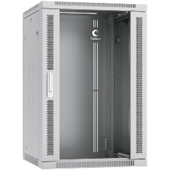 Изображение товара Настенный телекоммуникационный шкаф Cabeus 18U стекло серый RAL7035