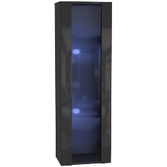 Изображение товара Шкаф навесной НК-МЕБЕЛЬ POINT ТИП-21 Чёрный/Чёрный глянец 71774438