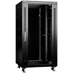 Изображение товара Шкаф серверный Cabeus SH-05C-22U60/100-BK 22U 1000мм дверь стекло, черный