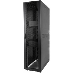 Изображение товара Шкаф серверный ЦМО ШТК-СП-48.6.12-48АА-9005 ПРОФ напольный 48U (600x1200) дверь перфор., задние двойные перфор., черный, в сборе