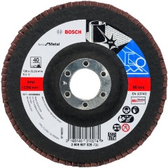 Изображение товара Шлифкруг лепестковый BOSCH X571 Best for Metal 125 мм K40 прям.