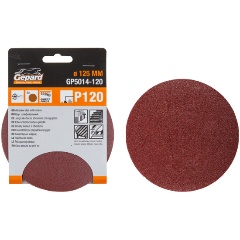 Изображение товара Шлифлист 125мм круг Р120 д/дерева 5шт. GEPARD (GP5014-120) (круг абразивный шлифовальный)