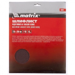 Изображение товара Шлифлист на тканевой основе MATRIX 75639, P 60, 230 х 280 мм, 10 шт., влагостойкий