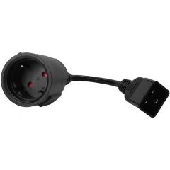 Изображение товара Шнур переходной Lanmaster вилка C20 - розетка Schuko, 3х1.5, 220В, 16А, черный, 0.2 метра