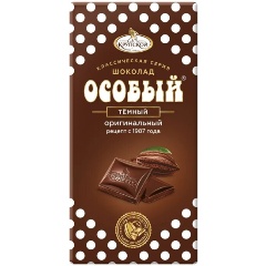 Изображение товара Шоколад Славянка Особый темный 85 г - горький натуральный шоколад