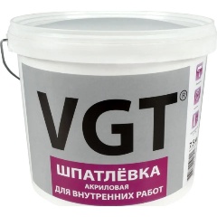 Изображение товара Шпатлевка для внутренних работ VGT, акриловая, 7,5 кг
