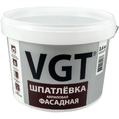 Изображение товара Шпатлевка фасадная VGT (ВГТ), акриловая, 3,6 кг