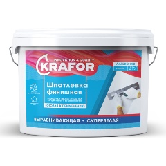 Изображение товара Шпатлевка финишная выравнивающая Krafor, акриловая, 5 кг
