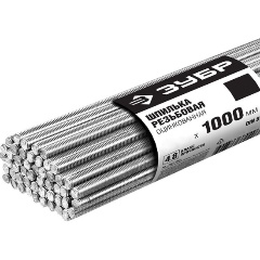 Изображение товара Шпилька резьбовая DIN 975, М8x1000мм, 50 шт, класс прочности 4.8, оцинкованная, ЗУБР 30330-08-1